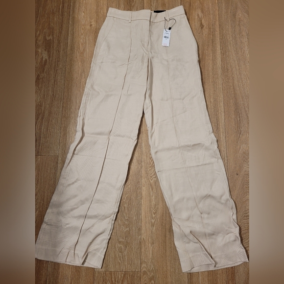 NWT Express High Waisted Editor Linen Blend Trouser Pant, Size 0 - Picture 3 of 6